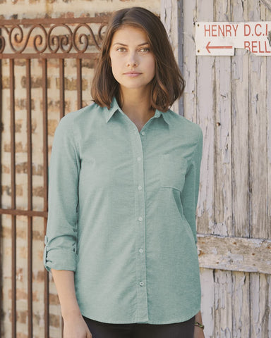 Weatherproof Women’s Vintage Stretch Brushed Oxford Shirt W198331, XL, Indigo