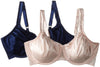 Curvation Women`s 2 Pack Side-Shaper Underwire Bra