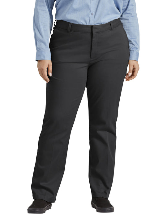 Dickies Womens Plus Size Perfect Shape Straight Leg Twill Pants