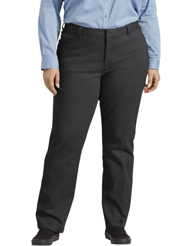 Dickies Womens Plus Size Perfect Shape Straight Leg Twill Pants