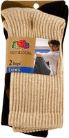 Fruit Of The Loom Boys 2 Pack Soft Rugged Crew Socks