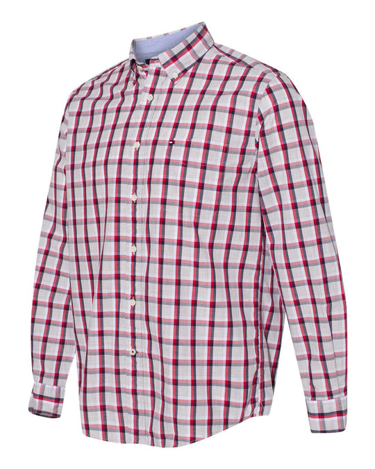 Tommy Hilfiger Mens Long Sleeve Plaid Shirt 13H1860, XL, Baron Plaid - 13H1860