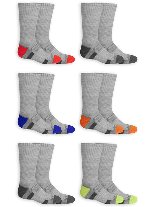 Fruit Of The Loom Boys Open 6 Pack Crew Socks