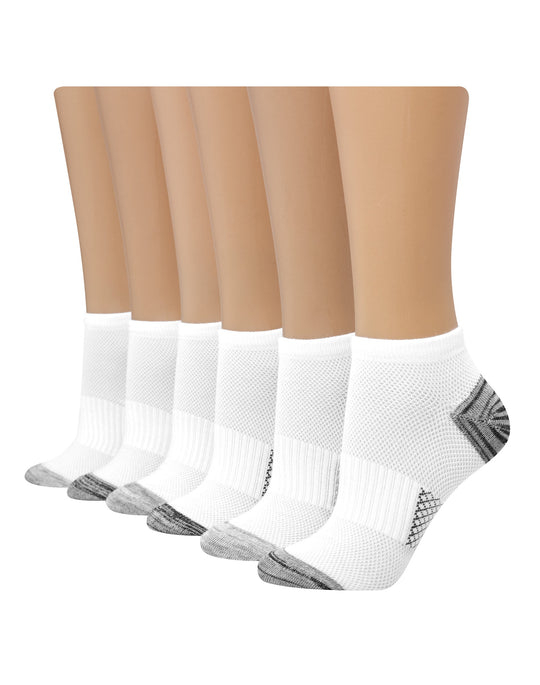 Hanes Womens Breathable Lightweight Super No Show Socks 6-Pack