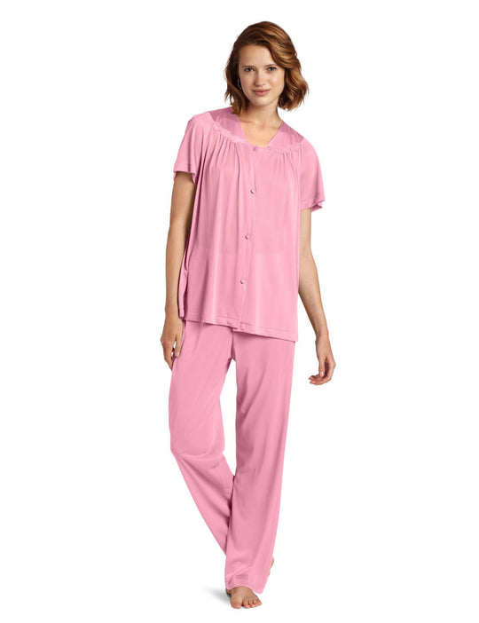 Vanity Fair Colortura Sleepwear Women`s Short-Sleeve Pajama Set