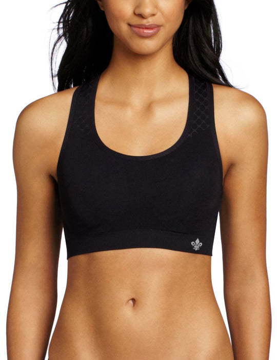 Lily of France Seamless Women`s Reversible Crop Sports Bra