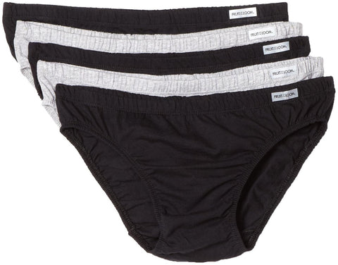 Fruit of the Loom Men`s 5PK Black/Grey Bikini