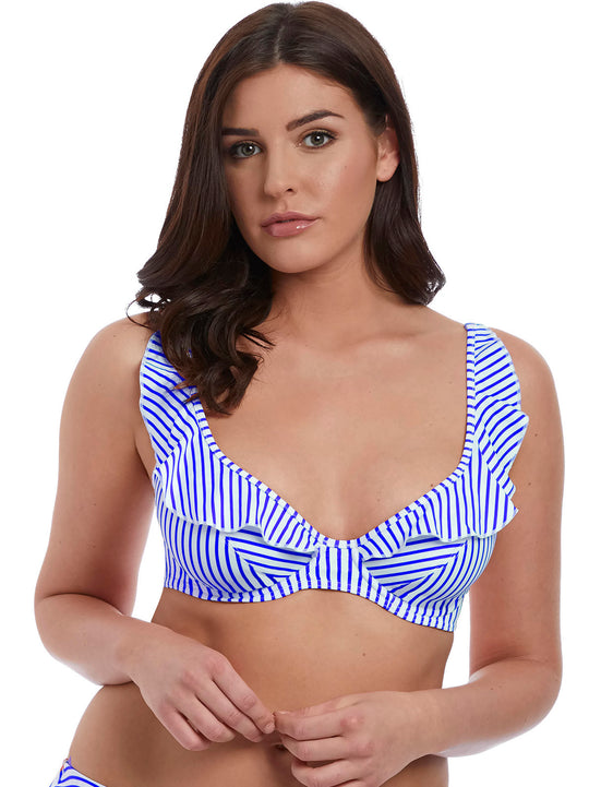 Freya Womens Totally Stripe Underwire High Apex Bikini Top
