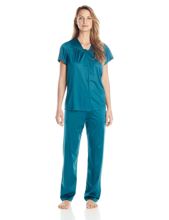 Vanity Fair Colortura Sleepwear Women`s Short-Sleeve Pajama Set