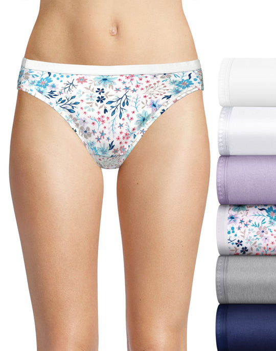 Hanes Womens Ultimate Comfort Cotton Bikinis 6-Pack