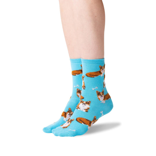 Hot Sox Womens Corgi Crew Socks