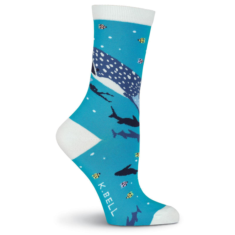 K. Bell Womens Whale Shark Crew Socks