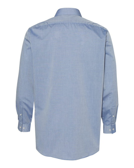 Van Heusen Mens Chambray Spread Flex Collar Shirt, XL, Smokey Blue