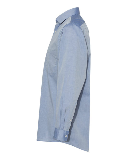 Van Heusen Mens Chambray Spread Flex Collar Shirt, XL, Smokey Blue