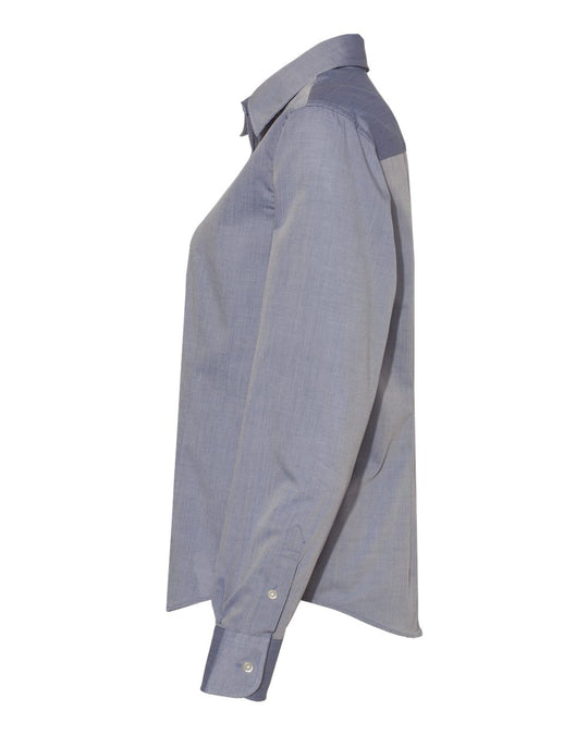 Van Heusen Womens Chambray Spread Collar Shirt, XL, New Navy