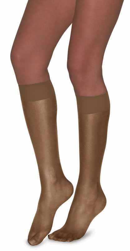 L'eggs Brown Sugar Knee Highs Sandal Toe 2 Pair