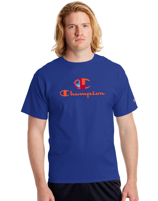 Champion Mens Classic Short-Sleeve Jersey Tee, M, Granite Heather