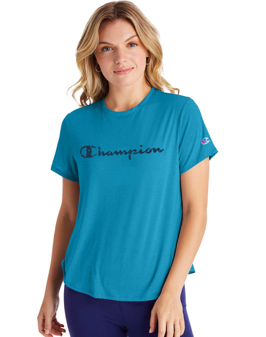 Champion Womens Sport Lightweight Tee, L, Black