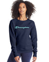 Champion Womens Powerblend Fleece Boyfriend Crew, XXL, Hush Pink