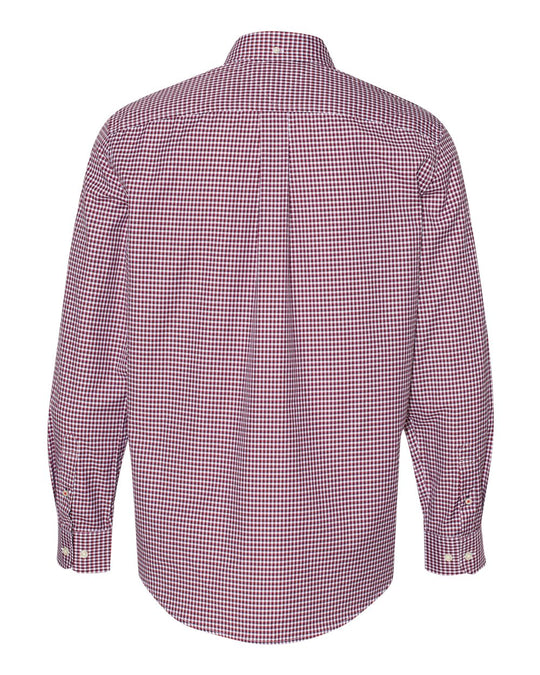 Tommy Hilfiger Mens 100s Two Ply Gingham Shirt 13H1863, XL, Red/Navy