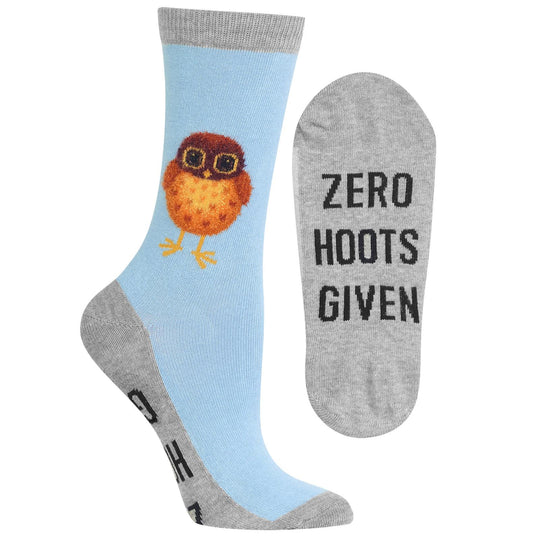 Hot Sox Womens Zero Hoots Given Crew Socks, Womens Shoe Size 4-10.5, Blush