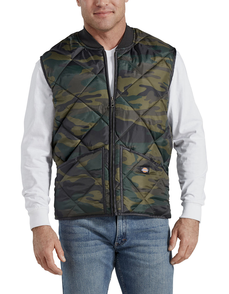 Dickies Mens Camo Diamond Quilted Nylon Vest