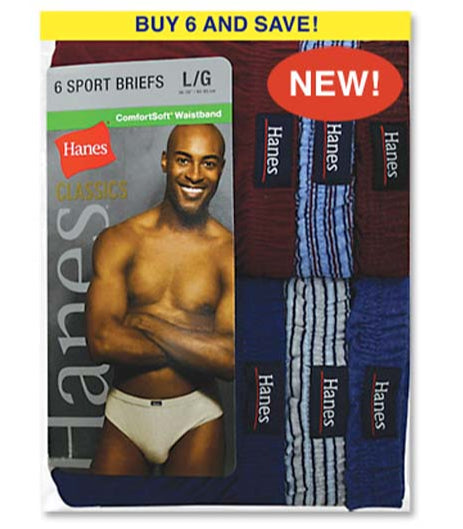 Hanes Classics Sport Briefs 6 Pack
