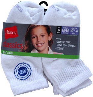 Hanes Girl's Classics Ankle