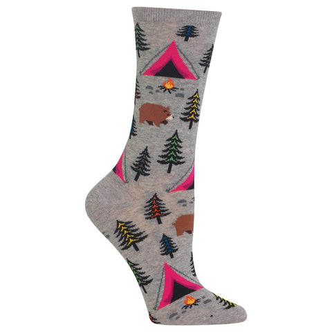 Hot Sox Womens Bear Tent Crew Socks