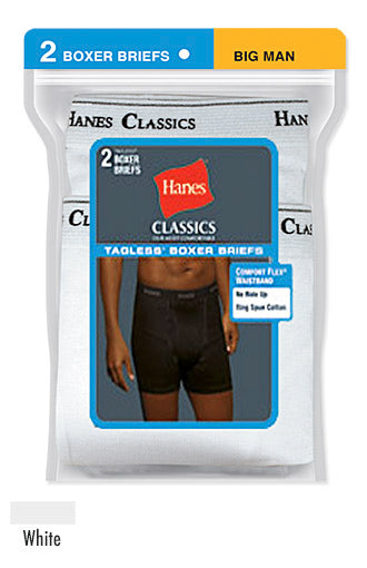 Hanes Classics Men's Boxer Briefs No Ride Up 2X-4X 2-Pack