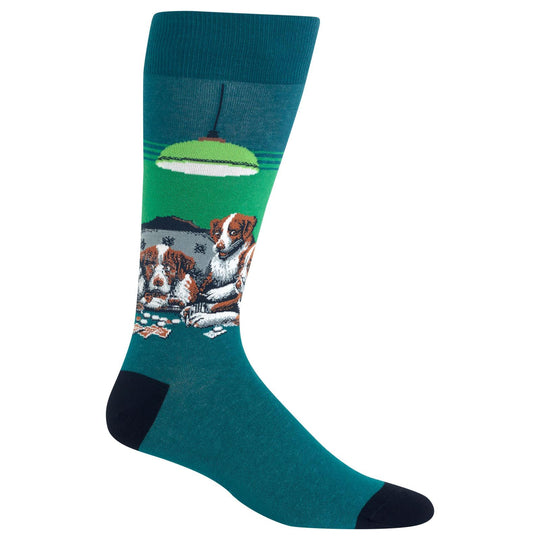 Hot Sox Mens Poker Game Crew Socks