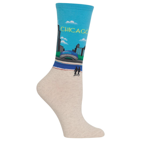 Hot Sox Womens Chicago Crew Socks