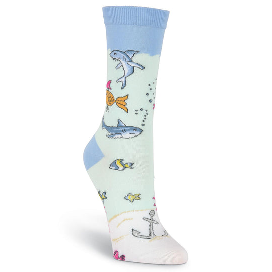 K. Bell Womens Attitude Fish Crew Socks