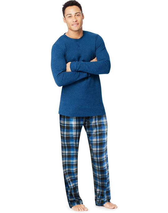 Hanes X-Temp Men`s Microfleece Sleep Set