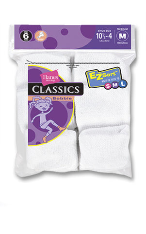 Hanes GIRLS CLASSIC FLAT KNIT BOBBIE