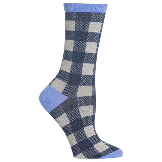 Hot Sox Womens Buffalo Check Crew Socks