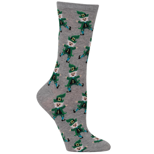 Hot Sox Womens Dancing Leprechaun Crew Socks
