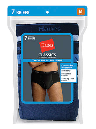 Hanes Classics Men's TAGLESS No Ride Up Briefs with Comfort Flex Waistband 7-Pack