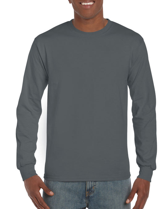 Gildan Mens Ultra Cotton Long Sleeve T-Shirt, XL, Sport Grey