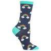 Hot Sox Womens Rainbow Crew Socks