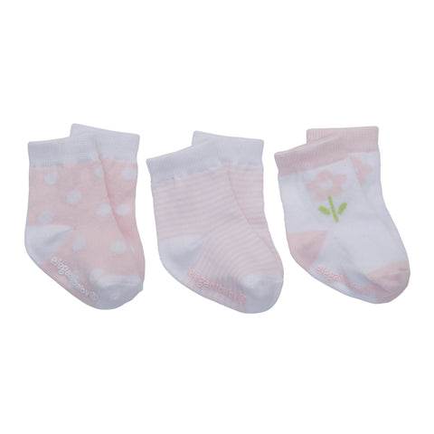 Elegant Baby Unisex Pastel Pink 3-Pack Socks