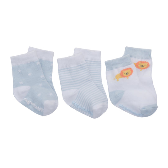 Elegant Baby Unisex Pastel Pink 3-Pack Socks
