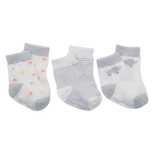 Elegant Baby Unisex Pastel Pink 3-Pack Socks