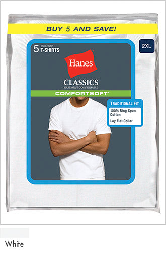 Hanes Comfort Soft Crew Neck 5 Pack Tee