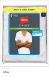 Hanes Classics Men's Traditional Fit ComfortSoft TAGLESS V-Neck Undershirt 6-Pack