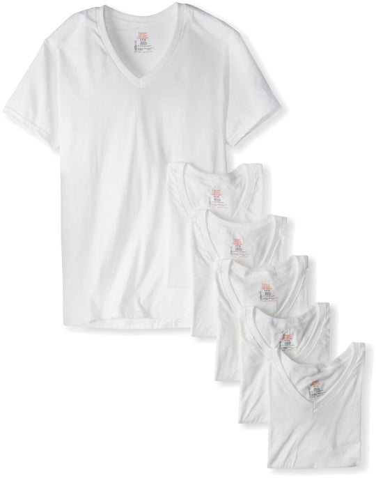 Hanes Classics Men's Traditional Fit ComfortSoft TAGLESS V-Neck Undershirt 6-Pack