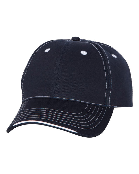 Sportsman Tri-Color Cap, One Size, White/Black