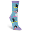 K. Bell Womens Yoga Cat Crew Socks