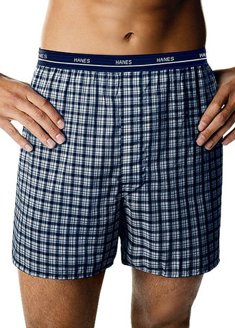 Hanes Classics Woven Yarn Dyed Boxers 4 Pack