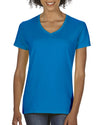 Gildan Ladies Heavy Cotton V-Neck T-Shirt, XL, Purple